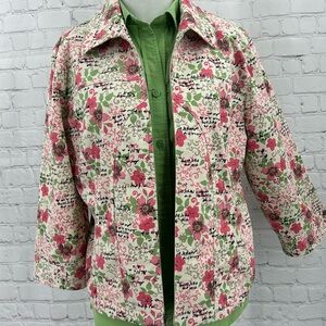 Christopher and banks light spring jacket with zipper Size L